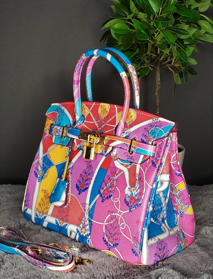 Colorful painted leather printed bags - 6168