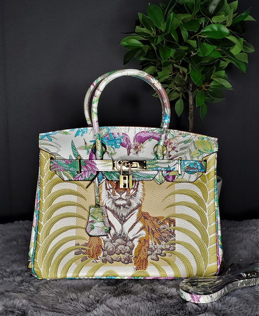 Colorful painted leather printed bags - 6168